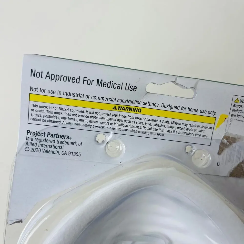 15 Personal Protective Face Cover White Elastic Home Use (3 Packs‎ Of 5)